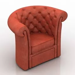 Classic High Back Armchair V1 3d model