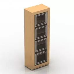 Locker Thin With Drawer 3d model