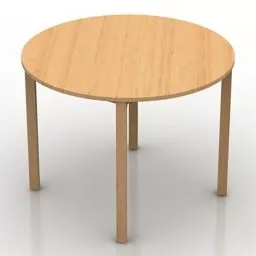 Basel Round Table Wooden 3d model