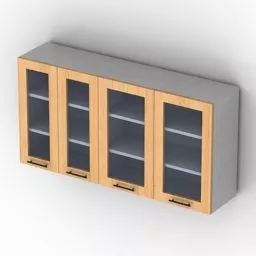 Kitchen Locker 4 Glass Door 3d model