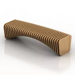 Furniture Wooden Bench 3d model