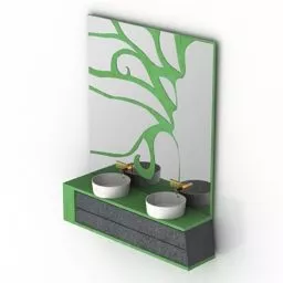 Circular Mirror Decorative Frame 3d model