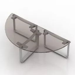Half Round Glass Table 3d model