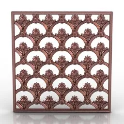 Wrought Iron Fence Retro Style 3d model