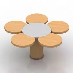 Table Tonino Flower Circle Shapes 3d model