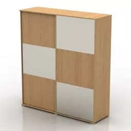 Locker Wooden White Decor 3d model