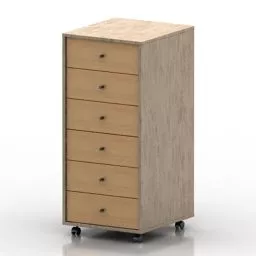 Locker 6 Drawers Interior Design 3d model