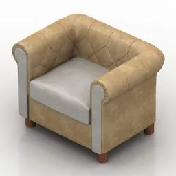 Classic Single Armchair Afrodita 3d model