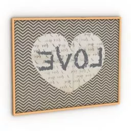 Picture Love Heart Frame 3d model