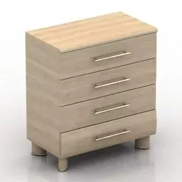 Locker Bedside Table 4 Drawers 3d model