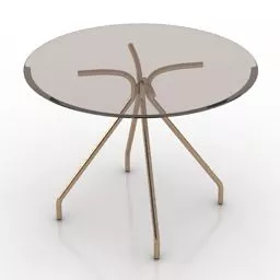 Round Glass Table Bright 3d model