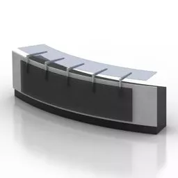 Office Curved Reception 3d model