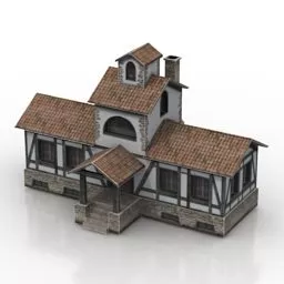 Vintage House Fachwerk 3d model