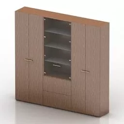 Office Locker With Center Glass Door 3d model