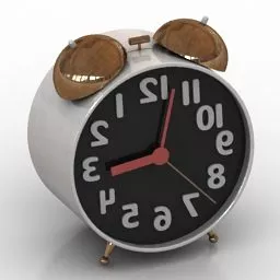 Small Steel Alarm Clock 3d model