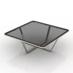 Square Glass Table Loop Frame 3d model