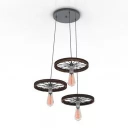 Luster Edison Wheel Chandelier 3d model
