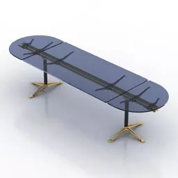 Glass Table Oval Herman Miller 3d model