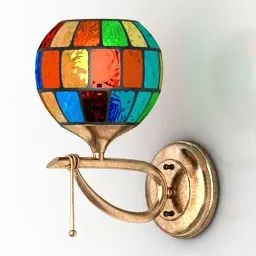 Brass Sconce Lamp Antique 3d model