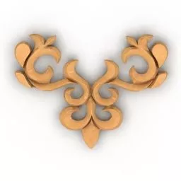 Wall Floral Decor Ornament 3d model