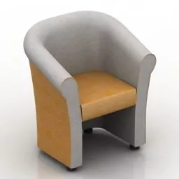 Single Armchair Shell Style 3d model