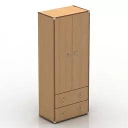 High Wardrobe With Drawers 3d model