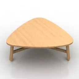 Round Triangle Wood Table 3d model