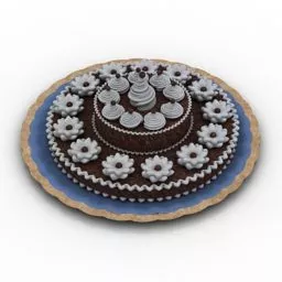 Decorative Chocolate Cake 3d model