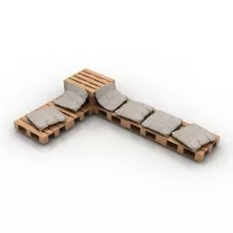 Diy Wooden Sofa Pallets 3d model