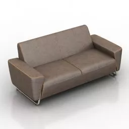 2 Seat Brown Leather Sofa 3d model 2 Seat Brown Leather Sofa 3d model