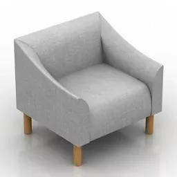 Grey Fabric Armchair Dino 3d model