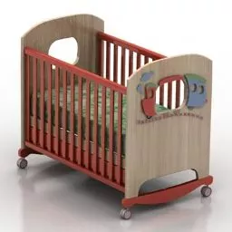 Crib Bed Children Room 3d model
