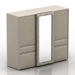 White Wardrobe Bed Pozitano Decor 3d model