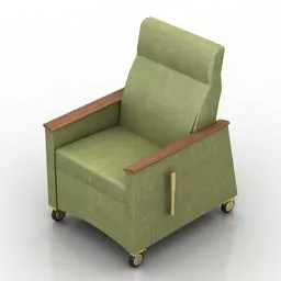 Green Fabric Armchair Amenity 3d model