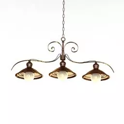 Luster Lights Three Metal Shade 3d model