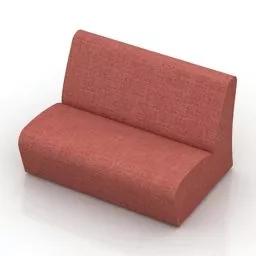 Red Fabric Sofa Alfa 3d model