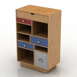 Pink Locker With Drawers 3d model