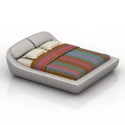 Double Bed Palau Furniture 3d model