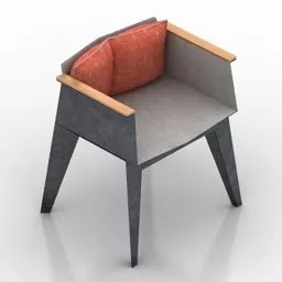 Grey Armchair Interior Design 3d model