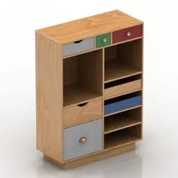 Colorful Locker Kidroom 3d model