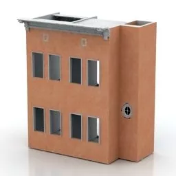 Simple House Building 3d model Simple House Building 3d model