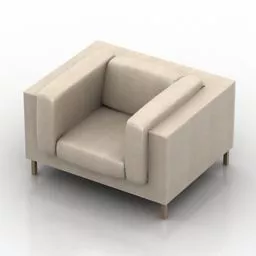 Single Armchair Magnat Beige Color 3d model