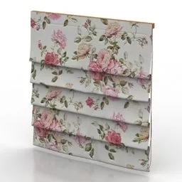 Home Curtain Roman Floral Textures 3d model