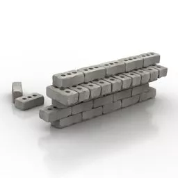 Wall Brick Block 3d model Wall Brick Block 3d model