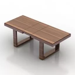 Wood Console Table Expandable 3d model