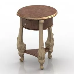 Classic Round Stool Table 3d model