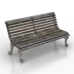 Park Bench Iron Material 3d model