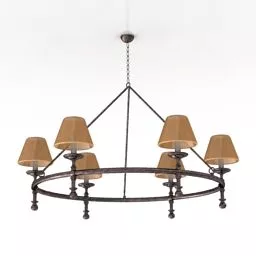 Luster Antique Brass Chandelier 3d model