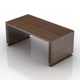 Office Wood Table Ceccotti Design 3d model