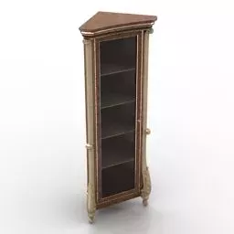 Glass Cabinet Wood Frame 3d model